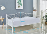 Bedframe - met matras en lattenbodem - wit - 90x200 cm