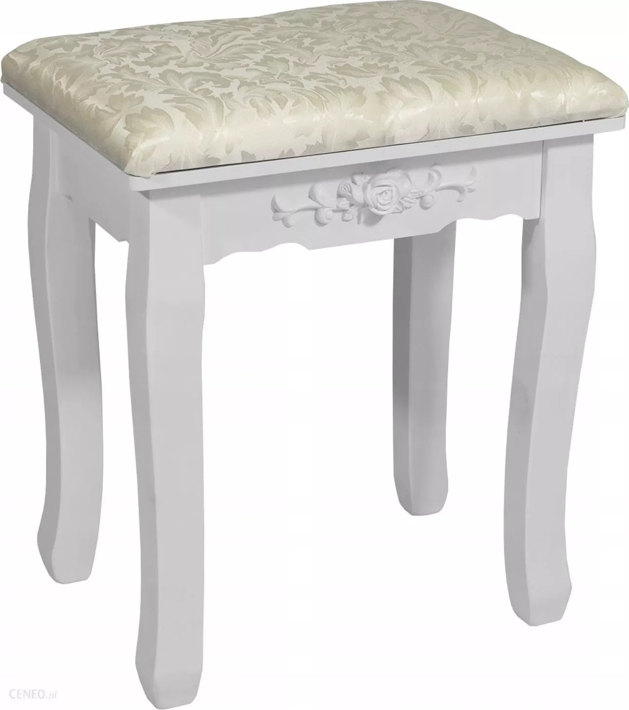 Kaptafel - LED-verlichte spiegel, 5 lades, inclusief kruk - Wit 80x40x137 cm