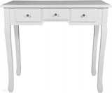 Kaptafel - LED-verlichte spiegel, 5 lades, inclusief kruk - Wit 80x40x137 cm