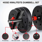 Halterset - Verstelbaar 30 kg - Zwart/Rood