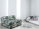Opvouwbaar matras - luxe comfort, wasbare hoes, 15 cm dik - blauw/beige/zwart - 200x90 cm
