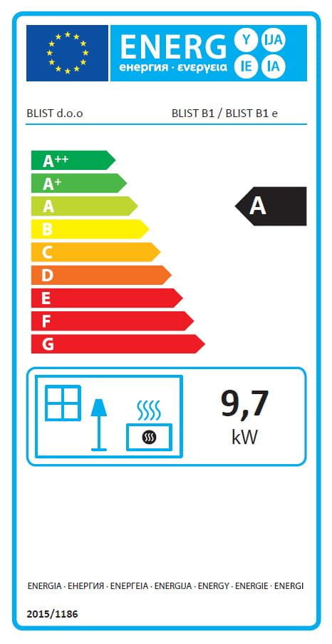 HOUTKACHEL - 9,70 kW - Energieklasse A - zwart