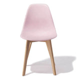 EETKAMERSTOEL - Set van 6 - Beukenhouten poten - Roze