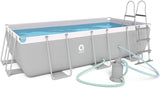 Opzetzwembad - zandfilterpomp 3028 l/h - grijs 400x200x99 cm
