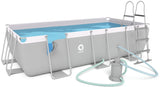 Opzetzwembad - zandfilterpomp 3028 l/h - grijs 400x200x99 cm