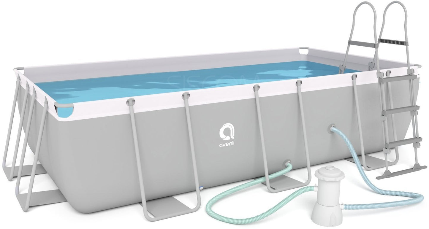 Opzetzwembad - 7020L 3-laags PVC met pomp - Grijs 400x200x99cm