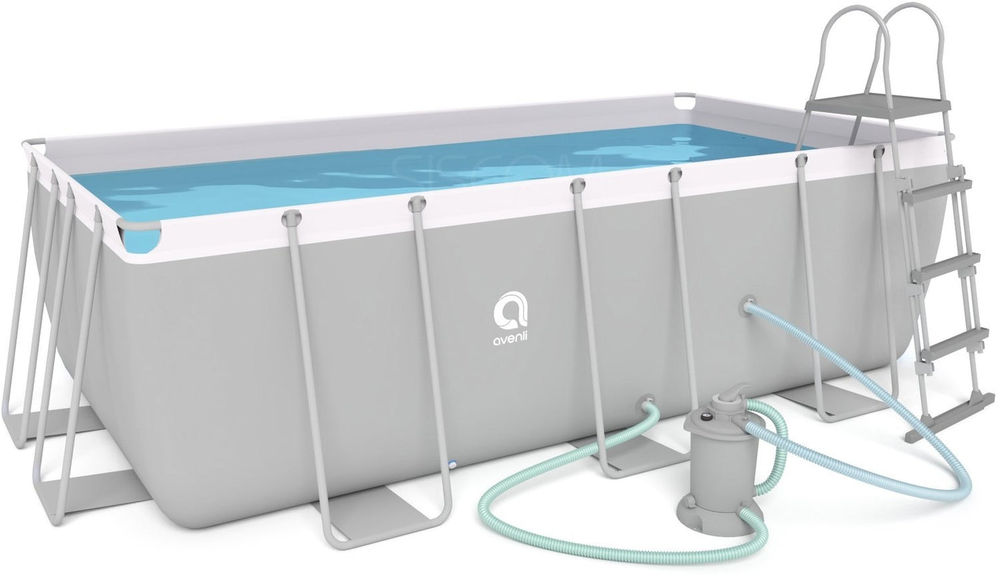 Opzetzwembad - zandfilterpomp 3028 L/h - grijs 400x207x122 cm