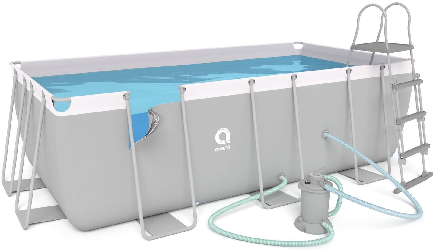 Opzetzwembad - zandfilterpomp 3028 L/h - grijs 400x207x122 cm