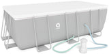 Opzetzwembad - 3-laags PVC, Pomp 2006 l/h - Grijs 400x207x122 cm
