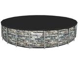 Opzetzwembad - 671 cm Diameter, 132 cm Hoogte, 9463 l/h Pomp - Steen-look