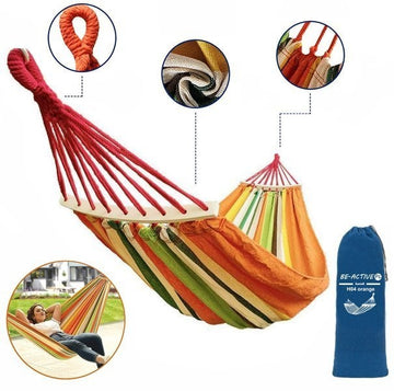 HANGMAT - 280x150 cm - oranje gestreept