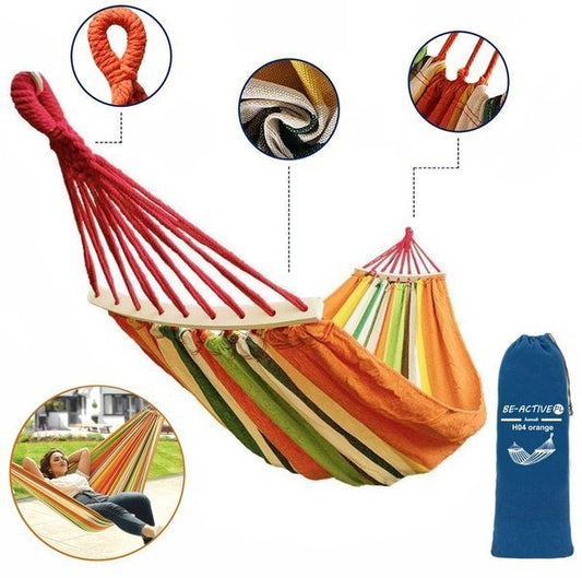 HANGMAT - 280x150 cm - oranje gestreept