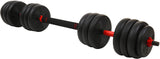 Halter- en Dumbbellset - 40kg Composiet - Zwart/Rood