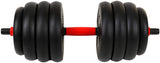 Halter- en Dumbbellset - 40kg Composiet - Zwart/Rood