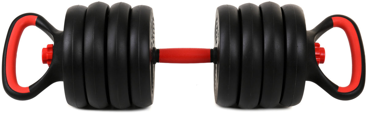 Halter- en Dumbbellset - 40kg Composiet - Zwart/Rood