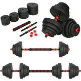 Halterset - verstelbare dumbbells 40 kg - zwart-rood