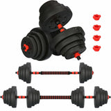 Halterset - verstelbare dumbbells 40 kg - zwart-rood