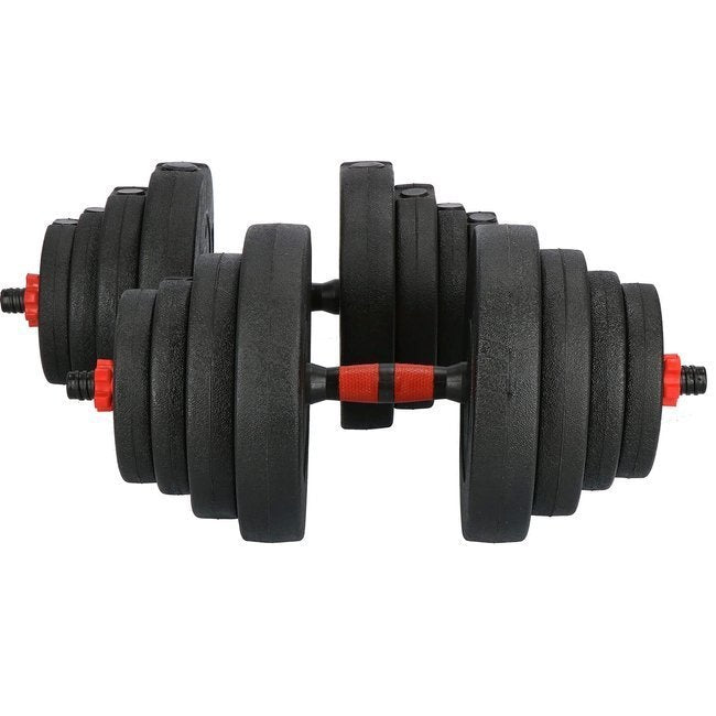 Halterset - verstelbare dumbbells 40 kg - zwart-rood