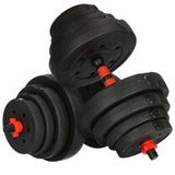 Halterset - verstelbare dumbbells 40 kg - zwart-rood