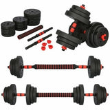 Barbell/Dumbbell Set - 20 kg - Composiet - Zwart/Rood