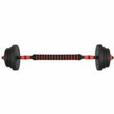 Barbell/Dumbbell Set - 20 kg - Composiet - Zwart/Rood