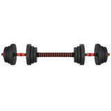 Barbell/Dumbbell Set - 20 kg - Composiet - Zwart/Rood