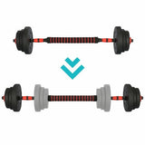 Barbell/Dumbbell Set - 20 kg - Composiet - Zwart/Rood