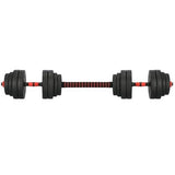 Halterset - verstelbare dumbbells 40 kg - zwart-rood