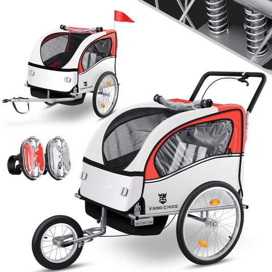 FIETSKAR - multifunctioneel met schokbreker en veiligheidsgordels - rood