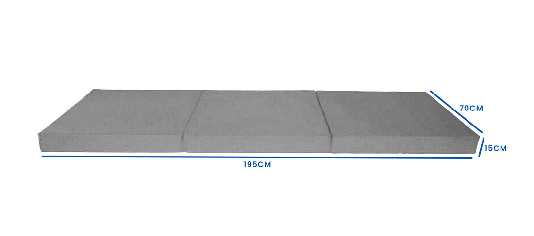 Logeermatras - Extra dik 15cm - Grijs 195x70 cm