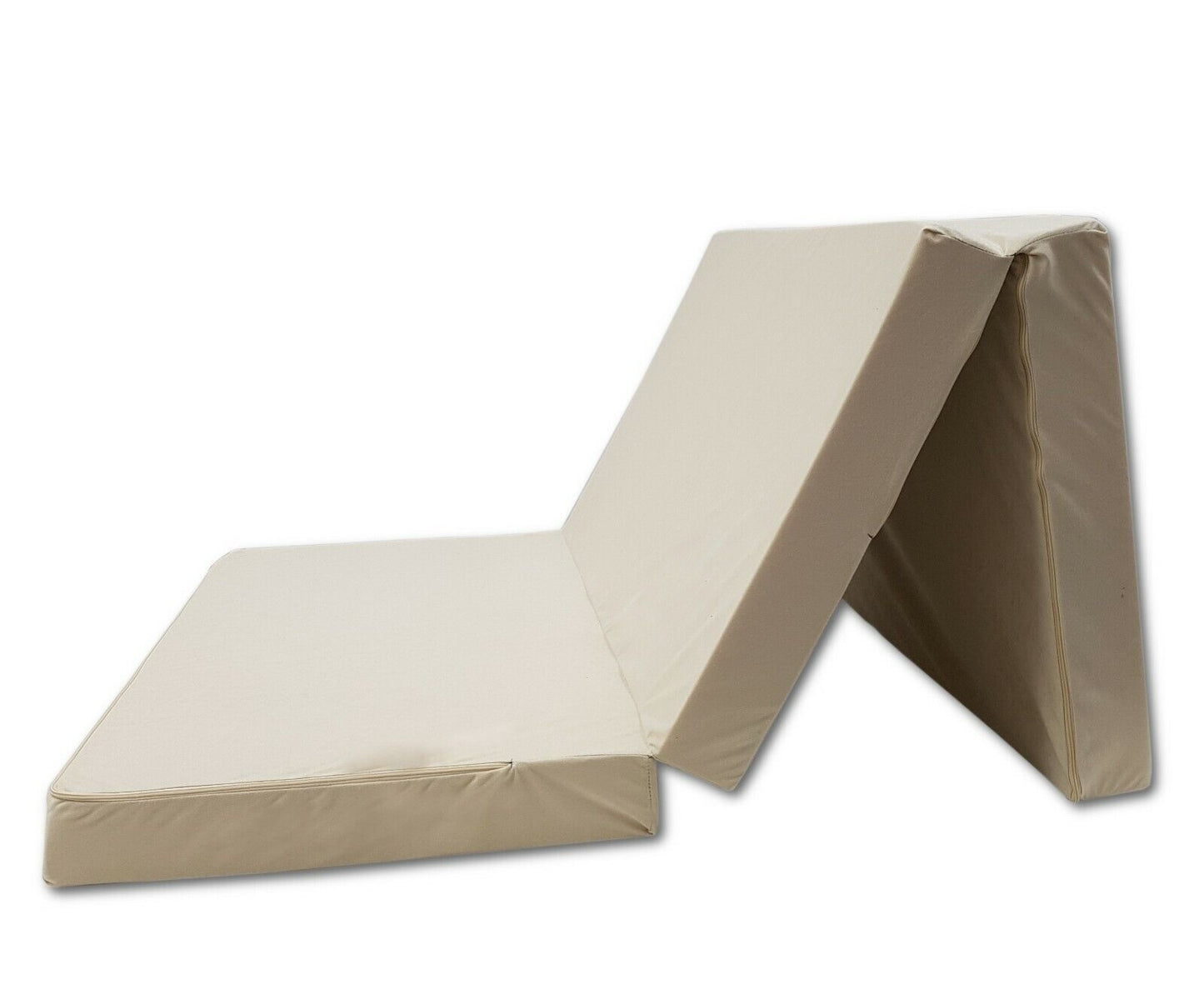 Logeermatras - Opvouwbaar, Comfortabel, Wasbare Hoes - Creme 200x120x10 cm