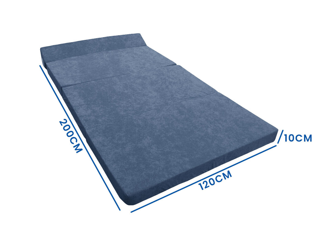 Opvouwbaar matras - compact en comfortabel - blauw 200x120x10 cm
