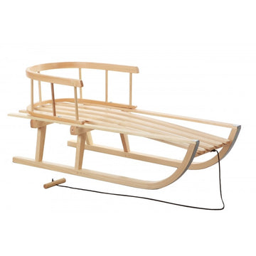 Houten slee - metalen geleiders - 84 cm