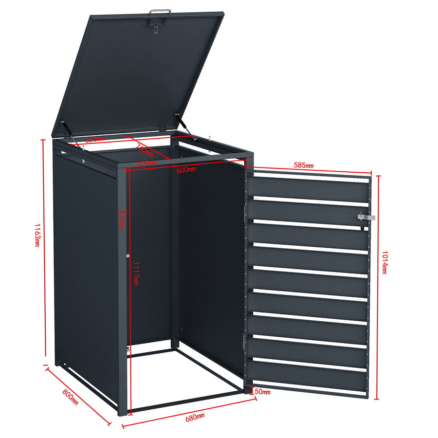 CONTAINER OMBouw - Geschikt voor 240L - Antraciet/Houtlook