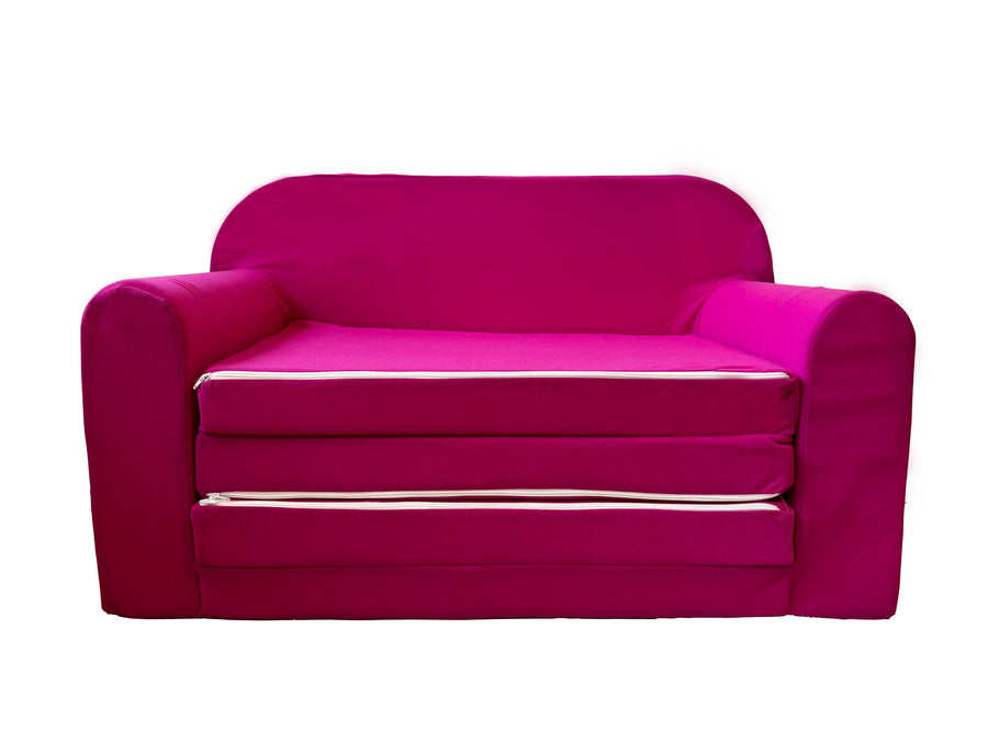 Kinderbankje - omvormbaar tot bed - roze - 170x100cm