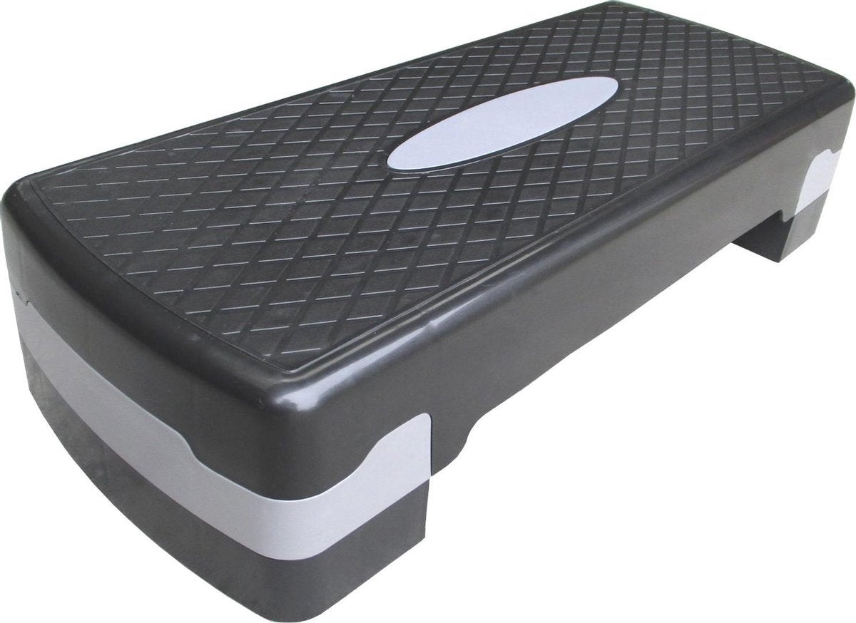 AEROBIC STEP - Verstelbaar 10/15/20 cm - Antislip - Zwart/Grijs