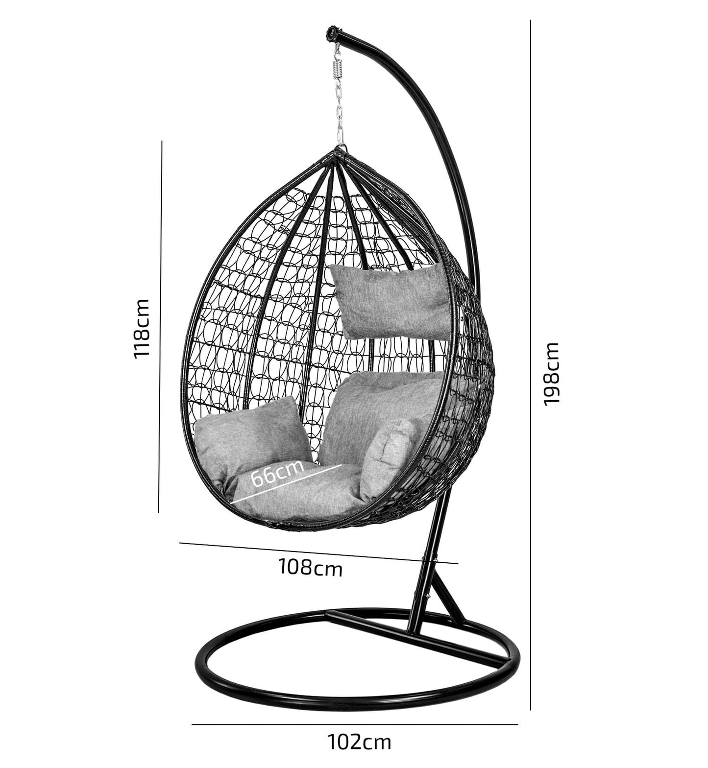 HANGSTOEL - Staalconstructie-UV-bestendig - Bruin-Crème