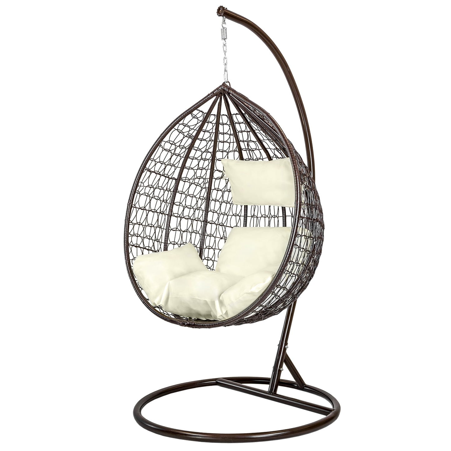HANGSTOEL - Staalconstructie-UV-bestendig - Bruin-Crème