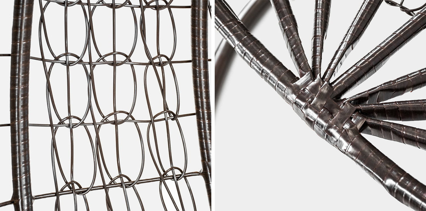 HANGSTOEL - Staalconstructie-UV-bestendig - Bruin-Crème