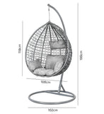 HANGSTOEL - Staalconstructie met Grijze Kussens - Grijs