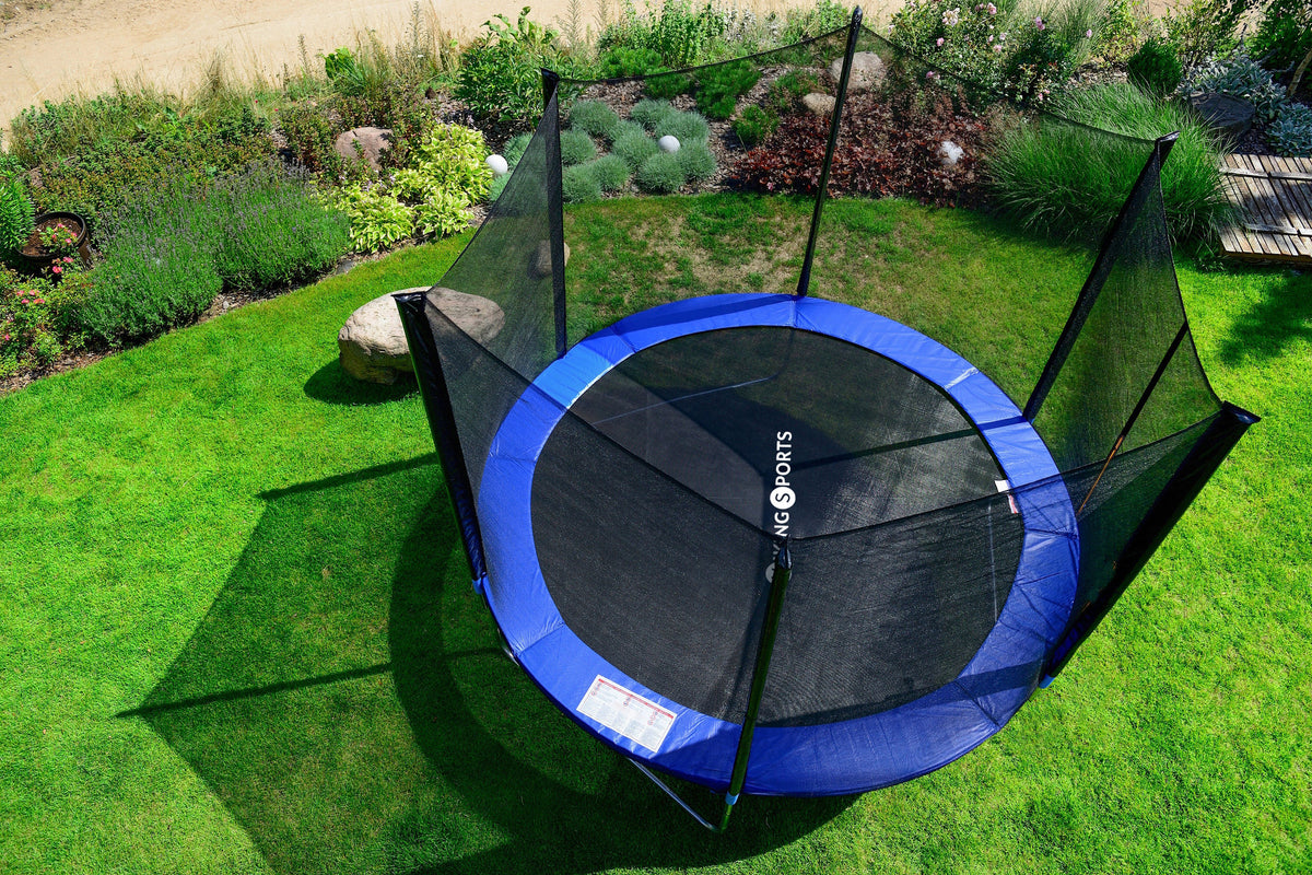 TRAMPOLINE - veiligheidsnet-ladder-150 kg - 366 cm - zwart-blauw