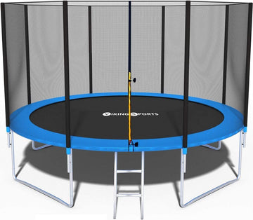 Trampoline - veiligheidsnet-ladder-150 kg - blauw-404 cm