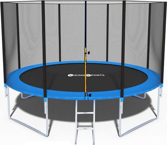 Trampoline - veiligheidsnet-ladder-150 kg - blauw-404 cm