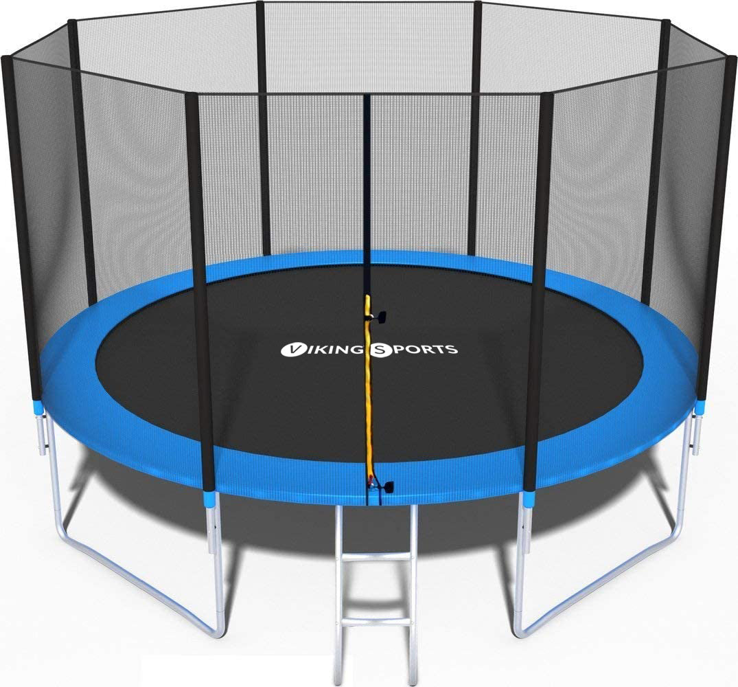 TRAMPOLINE - veiligheidsnet en ladder - blauw - 374 cm