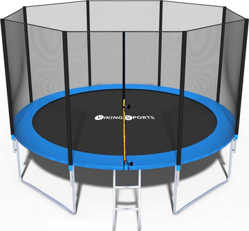 TRAMPOLINE - veiligheidsnet-ladder-150 kg - 366 cm - zwart-blauw