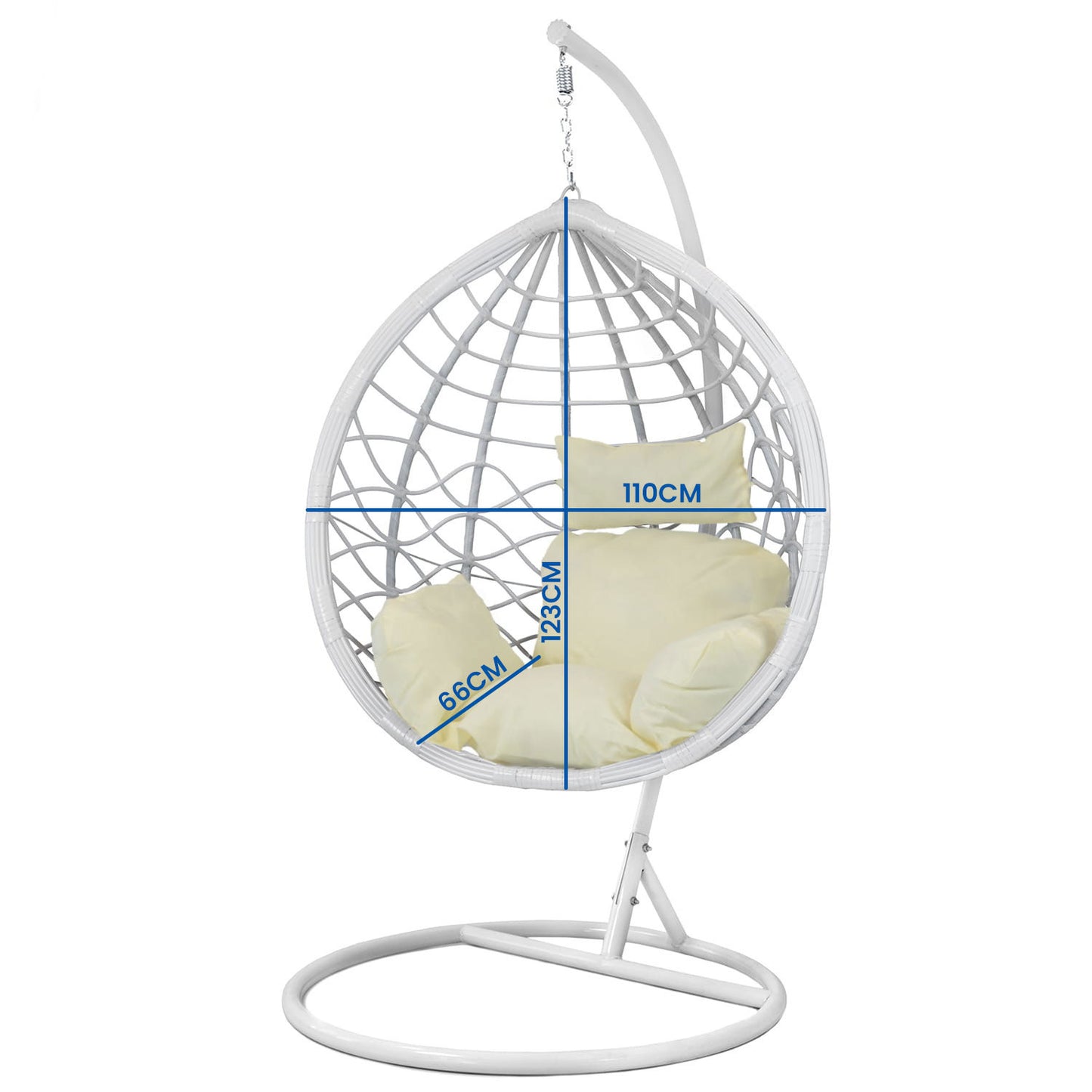 HANGSTOEL - Staalconstructie 125kg - Wit/Beige