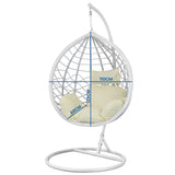 HANGSTOEL - Staalconstructie 125kg - Wit/Beige