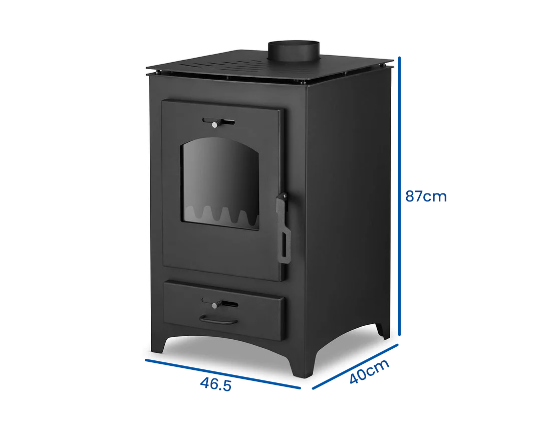 houtkachel - 26kW watermantel - zwart