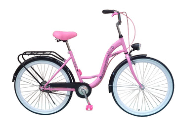 MEISJESFIETS - Stalen Frame 17 Inch - 26x1.75 Banden - Roze