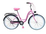 MEISJESFIETS - Stalen Frame 17 Inch - 26x1.75 Banden - Roze